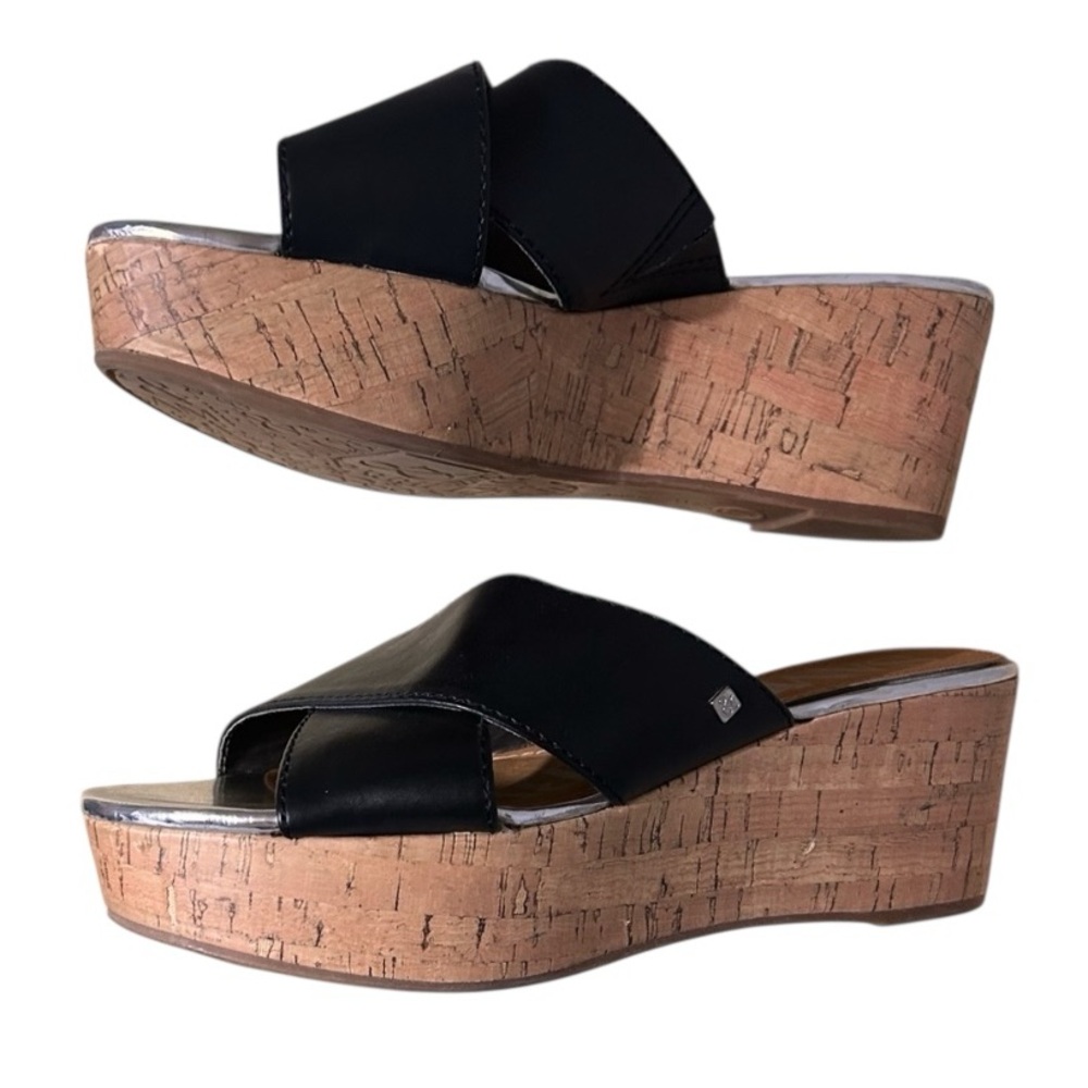 Sam & Libby Black Wedge Sandals